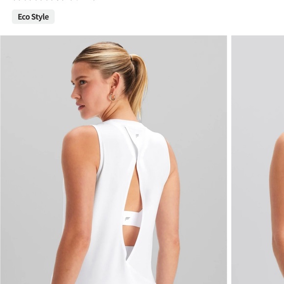 Fabletics offwhite/cream Dry Flex open back tank - Picture 3 of 3